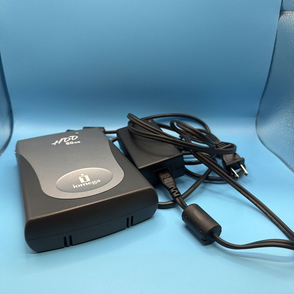Iomega 80GB Portable External Hard Drive USB 2.0 Silver — Wiped & Tested Working